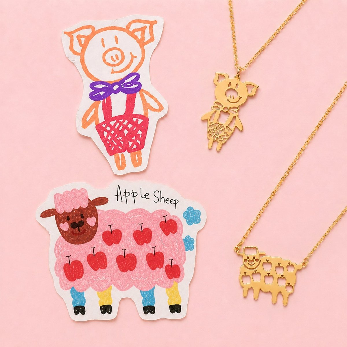 Personalized Kids Drawing Necklace - Glaxias