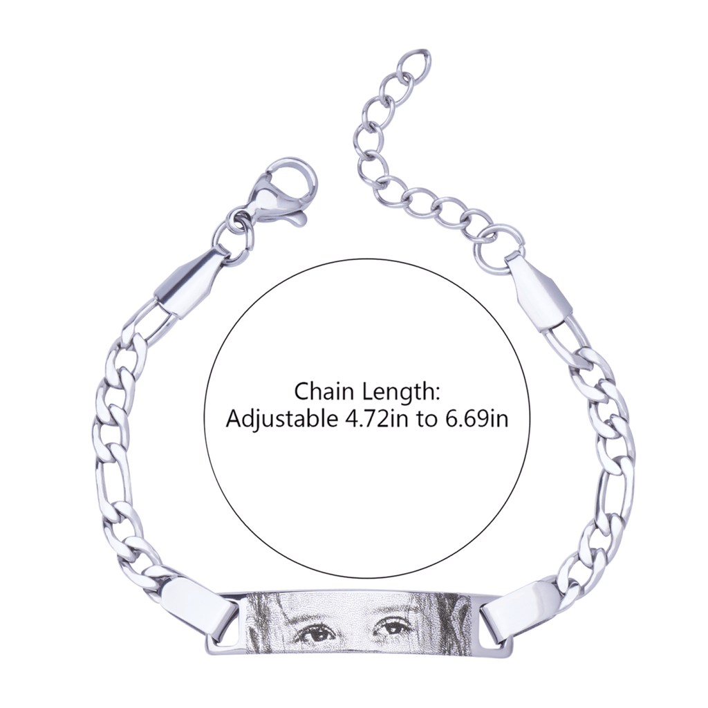 Personalized Kids Eye Engraved ID Bar Bracelet - Glaxias