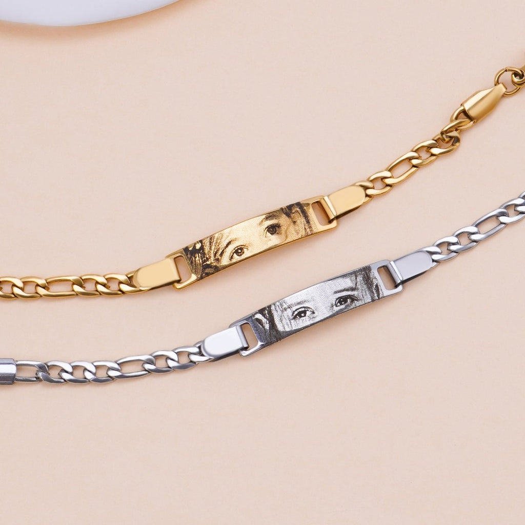Personalized Kids Eye Engraved ID Bar Bracelet - Glaxias