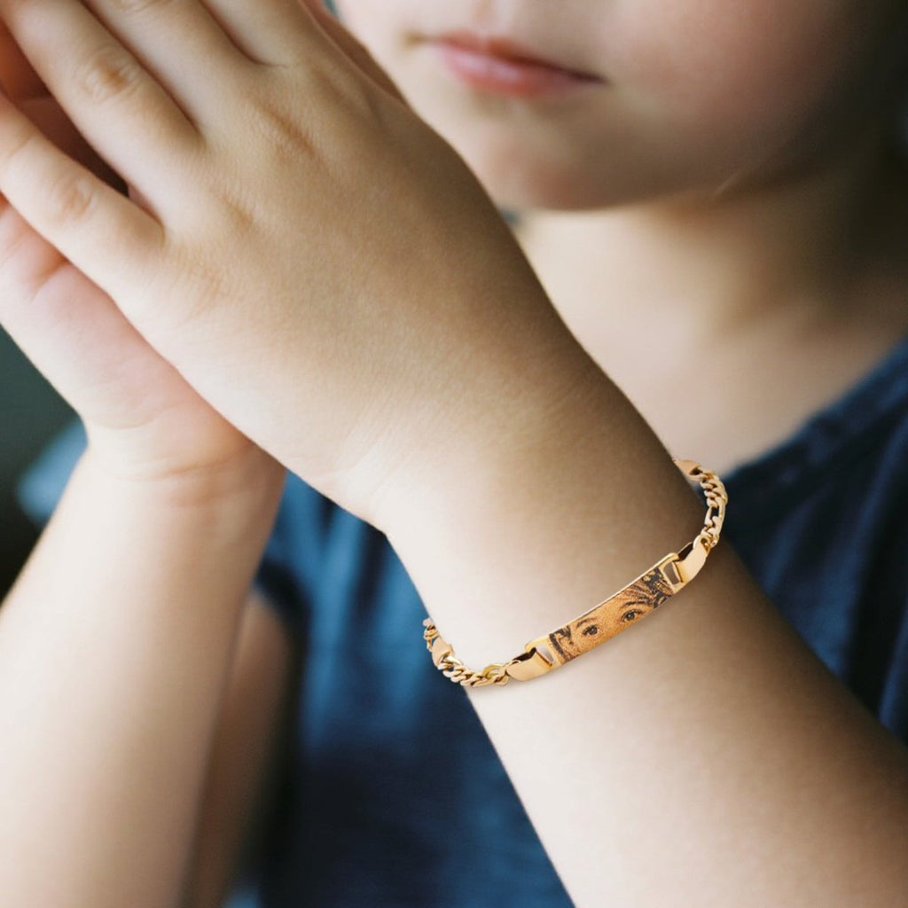 Personalized Kids Eye Engraved ID Bar Bracelet - Glaxias
