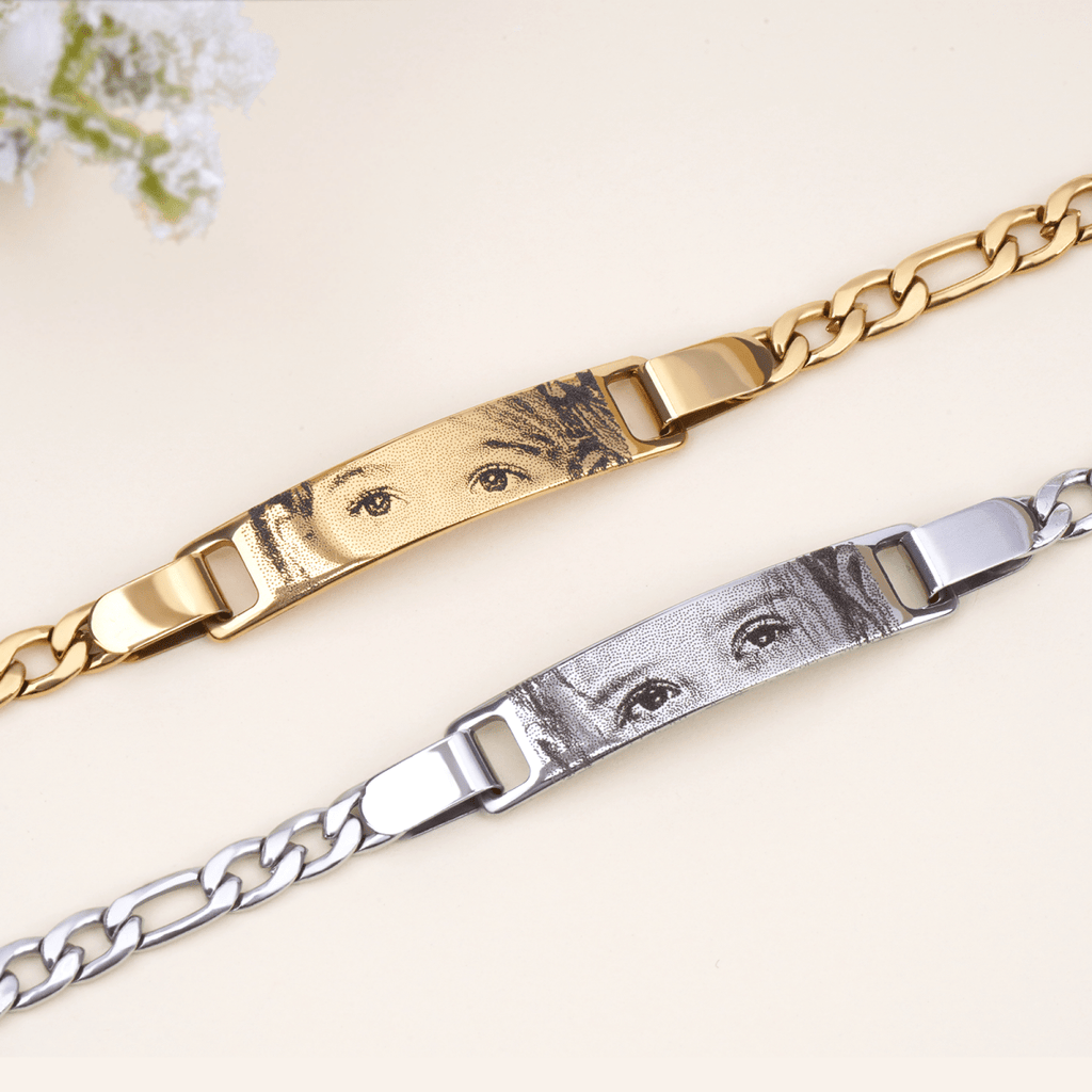 Personalized Kids Eye Engraved ID Bar Bracelet - Glaxias
