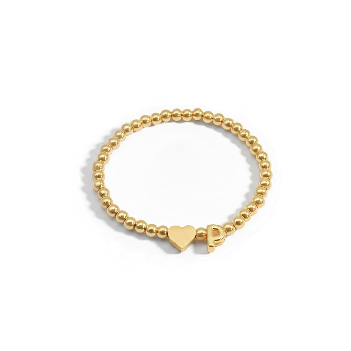 Personalized Kids Gold Bead Initial Bracelet - Glaxias