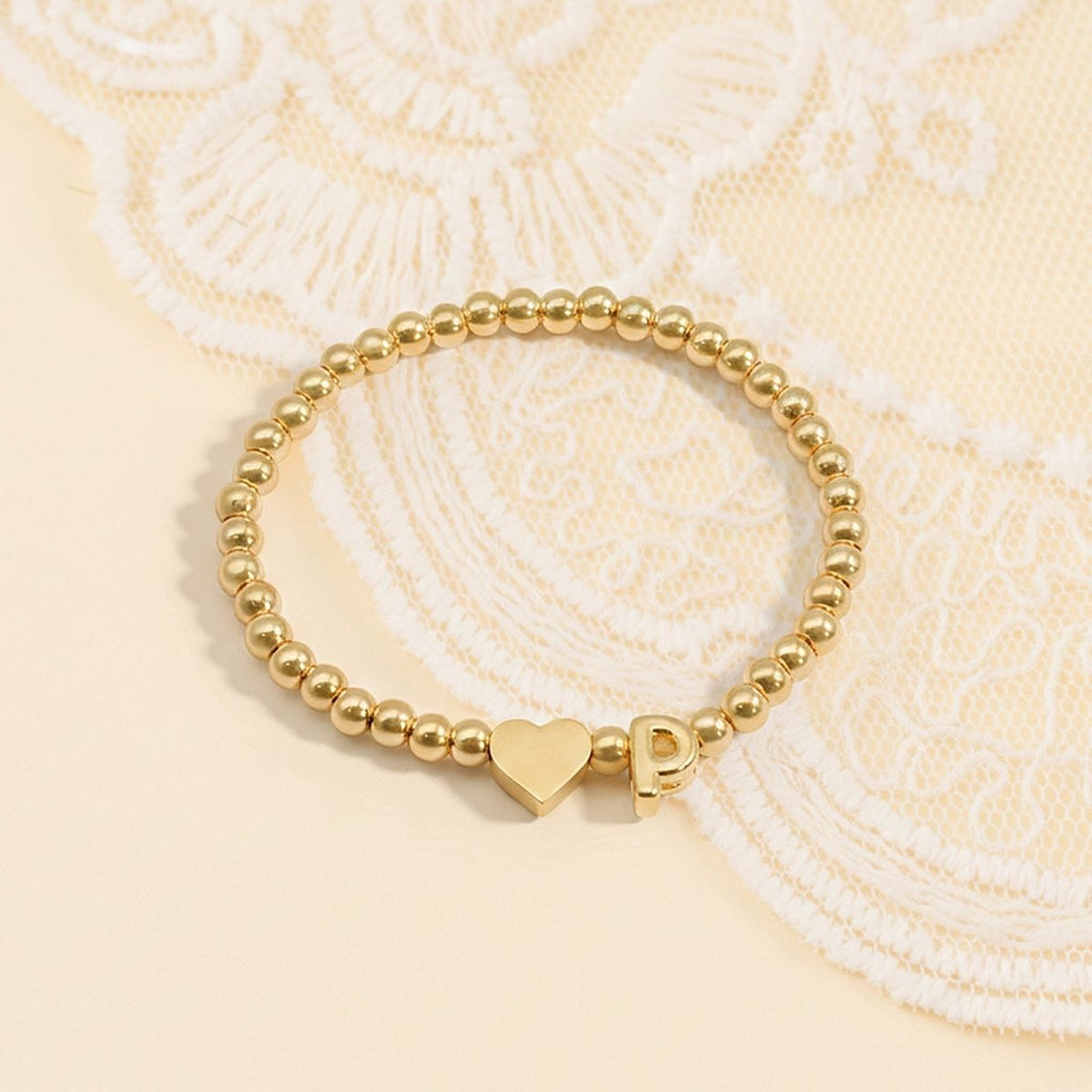 Personalized Kids Gold Bead Initial Bracelet - Glaxias