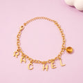 Personalized Kids Letter and Birthstone Charm Bracelet - Glaxias