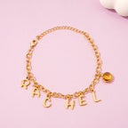 Personalized Kids Letter and Birthstone Charm Bracelet - Glaxias