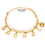 Personalized Kids Letter and Birthstone Charm Bracelet - Glaxias