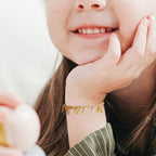 Personalized Kids Letter and Birthstone Charm Bracelet - Glaxias