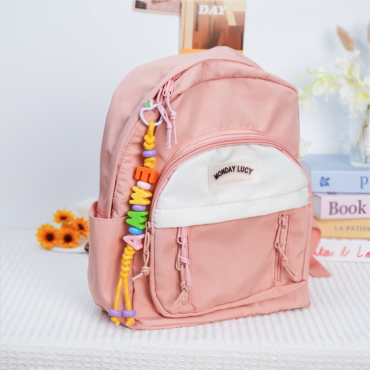 Personalized Kids Name Backpack Charm - Custom Letter Bag Tag - Glaxias