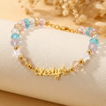 Personalized Kids Name Bracelet with Crystal Beads & Star Charms - Glaxias