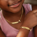 Personalized Kids Symbol Cuban Link Name Bracelet, Necklace or Set - Glaxias