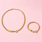 Personalized Kids Symbol Cuban Link Name Bracelet, Necklace or Set - Glaxias