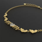 Personalized Mom Bracelet With Family Name Feet - Glaxias