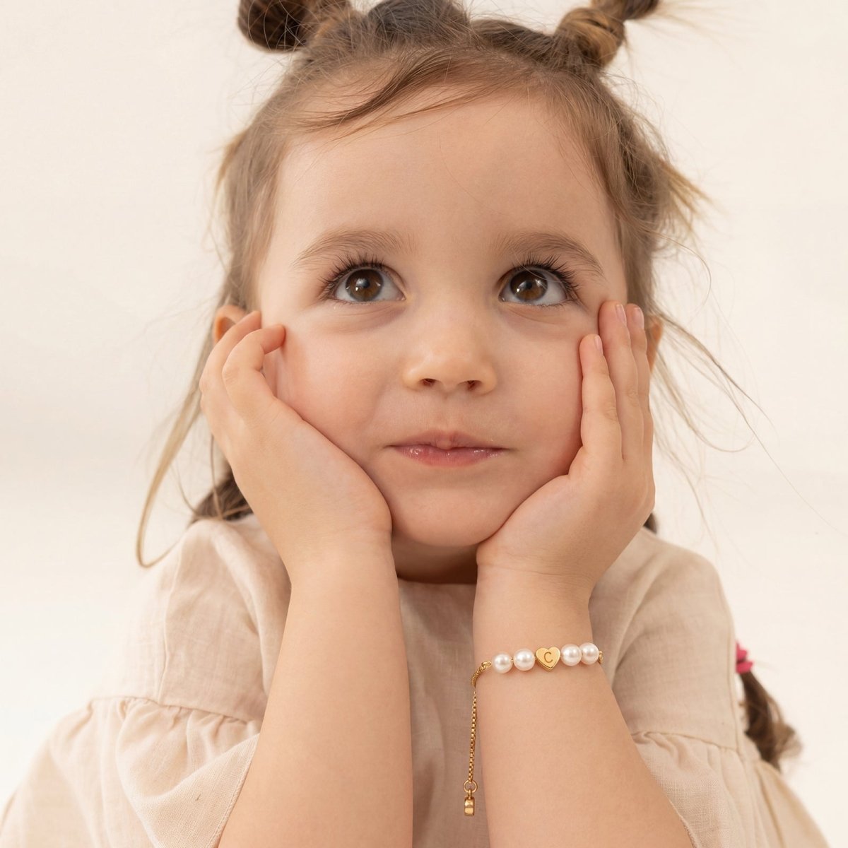 Personalized Mother & Daughter Pearl Heart Bracelet - Glaxias