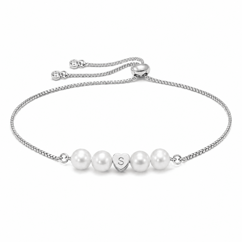 Personalized Mother & Daughter Pearl Heart Bracelet - Glaxias