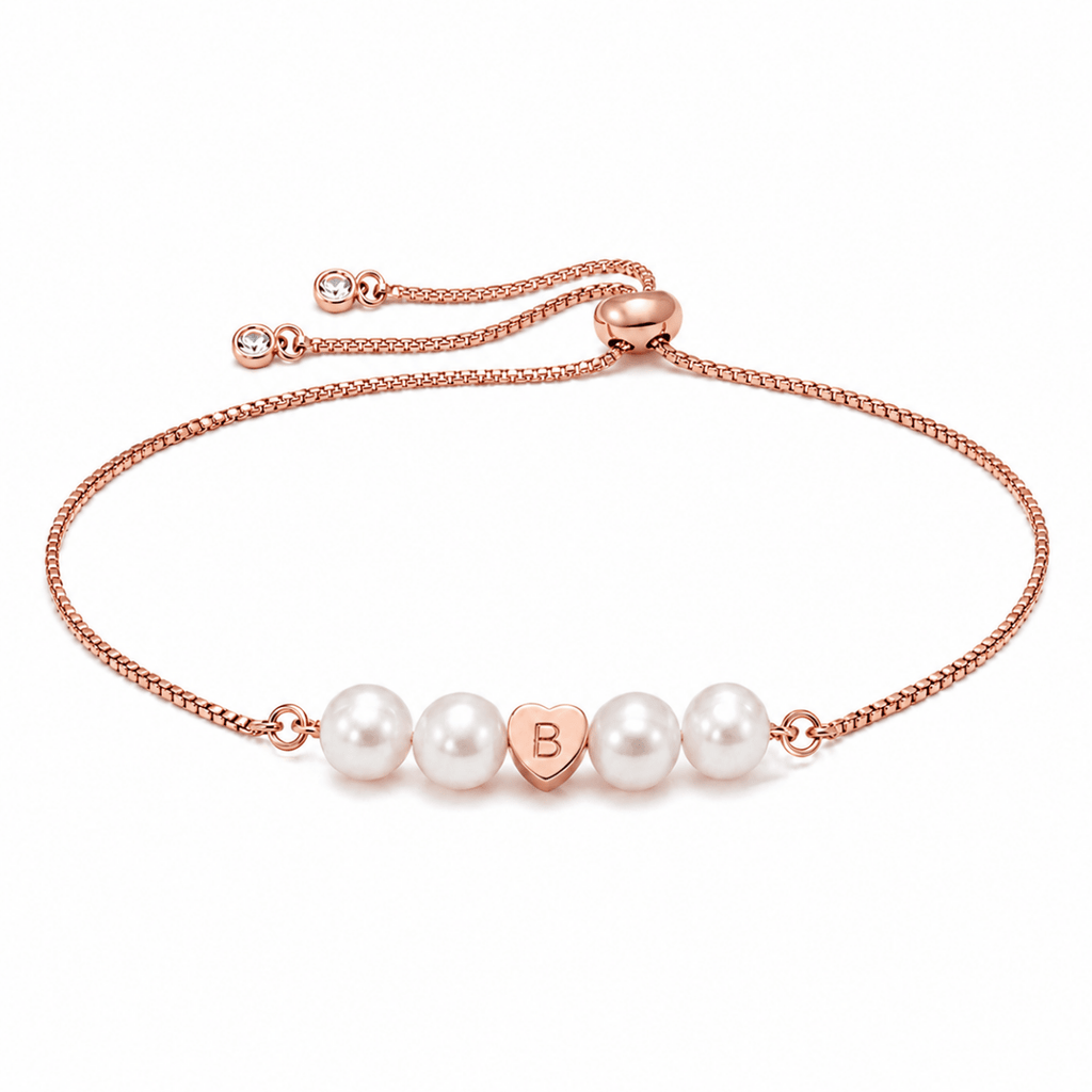 Personalized Mother & Daughter Pearl Heart Bracelet - Glaxias