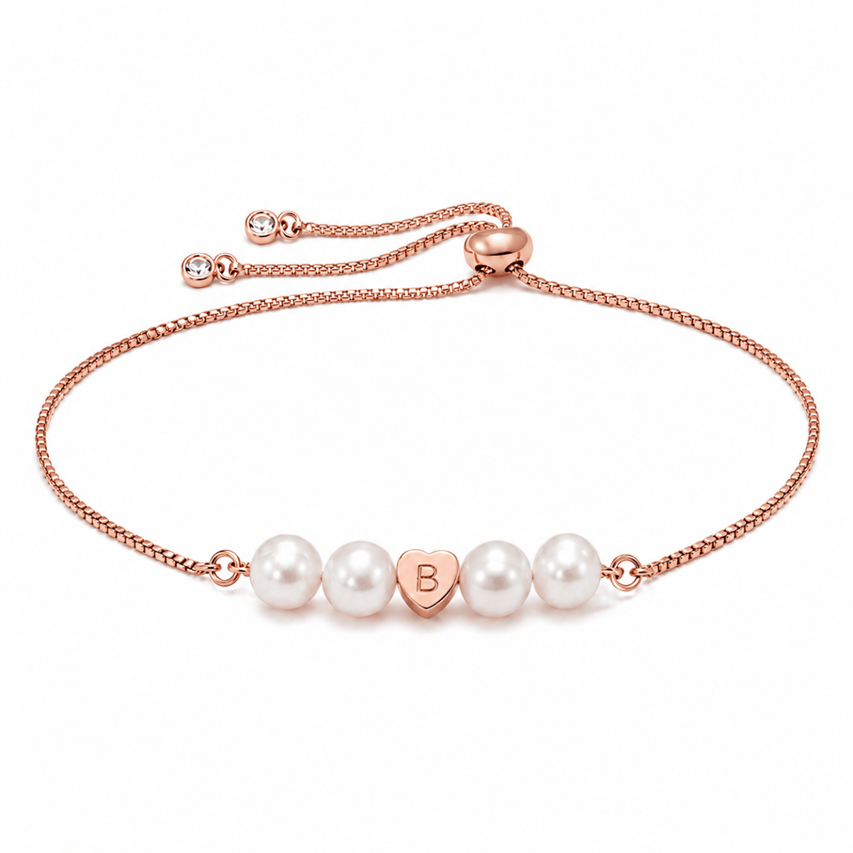 Personalized Mother & Daughter Pearl Heart Bracelet - Glaxias