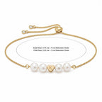 Personalized Mother & Daughter Pearl Heart Bracelet - Glaxias