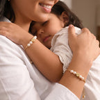 Personalized Mother & Daughter Pearl Heart Bracelet - Glaxias