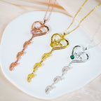 Personalized Mothers Birthstone Baby Feet Necklace - Glaxias