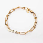 Personalized Name and Birthstone Paperclip Bracelet and Necklace - Glaxias