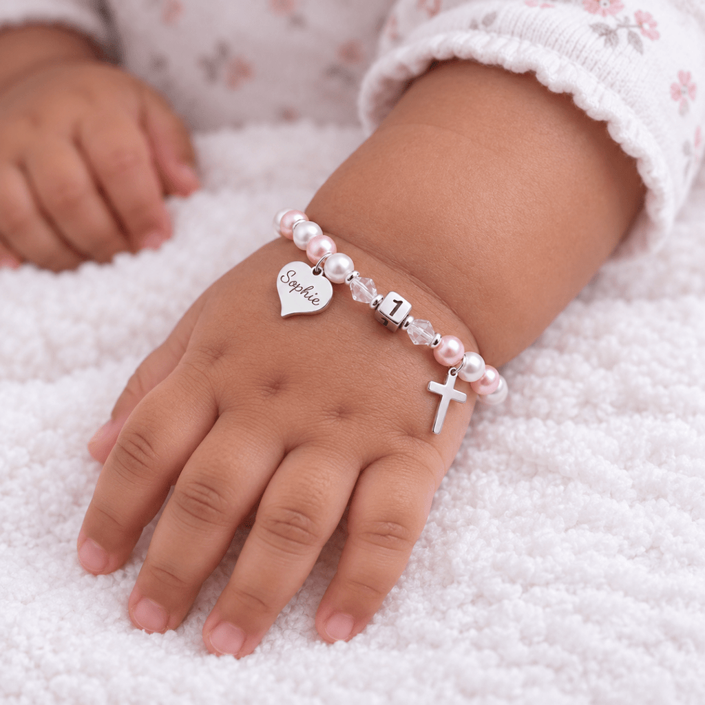 Personalized Name Baby 1st Birthday Bracelet - Glaxias