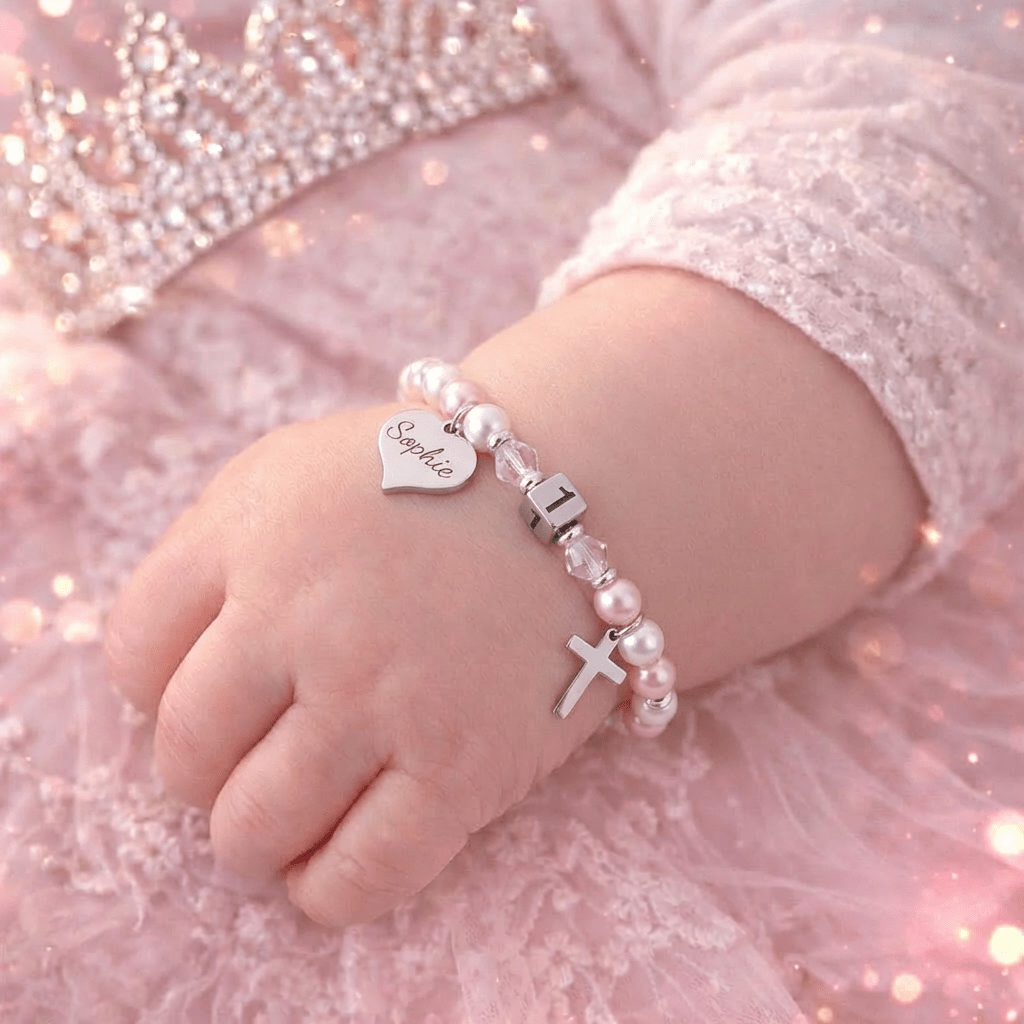 Personalized Name Baby 1st Birthday Bracelet - Glaxias