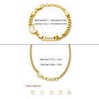 Personalized Name Cuban Link Bracelet and Necklace with Shell Charm - Glaxias
