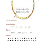 Personalized Name Cuban Link Bracelet and Necklace with Shell Charm - Glaxias