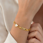 Personalized Name Cuban Link Bracelet and Necklace with Shell Charm - Glaxias