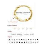 Personalized Name Cuban Link Bracelet and Necklace with Shell Charm - Glaxias