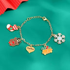 Personalized Name Heart Christmas Charm Children's Bracelet - Glaxias
