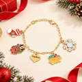 Personalized Name Heart Christmas Charm Children's Bracelet - Glaxias