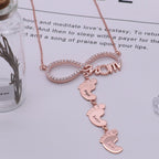 Personalized Name Necklace with Baby Feet Pendant - Glaxias