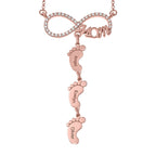 Personalized Name Necklace with Baby Feet Pendant - Glaxias
