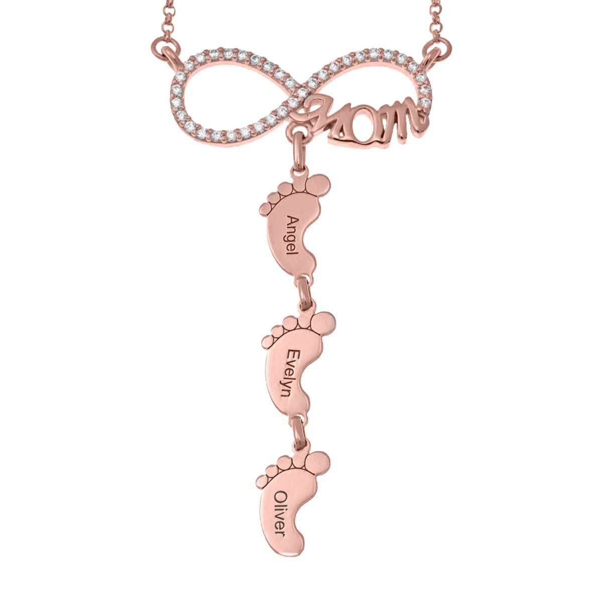 Personalized Name Necklace with Baby Feet Pendant - Glaxias