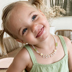 Personalized Name Necklace with Mother of Pearl Letter Beads for Girls - Glaxias