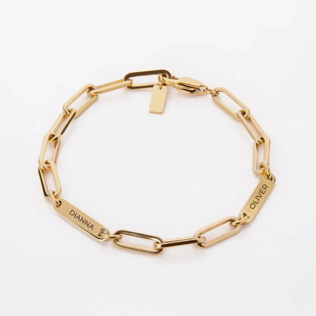 Personalized Name Paperclip Bracelet - Glaxias