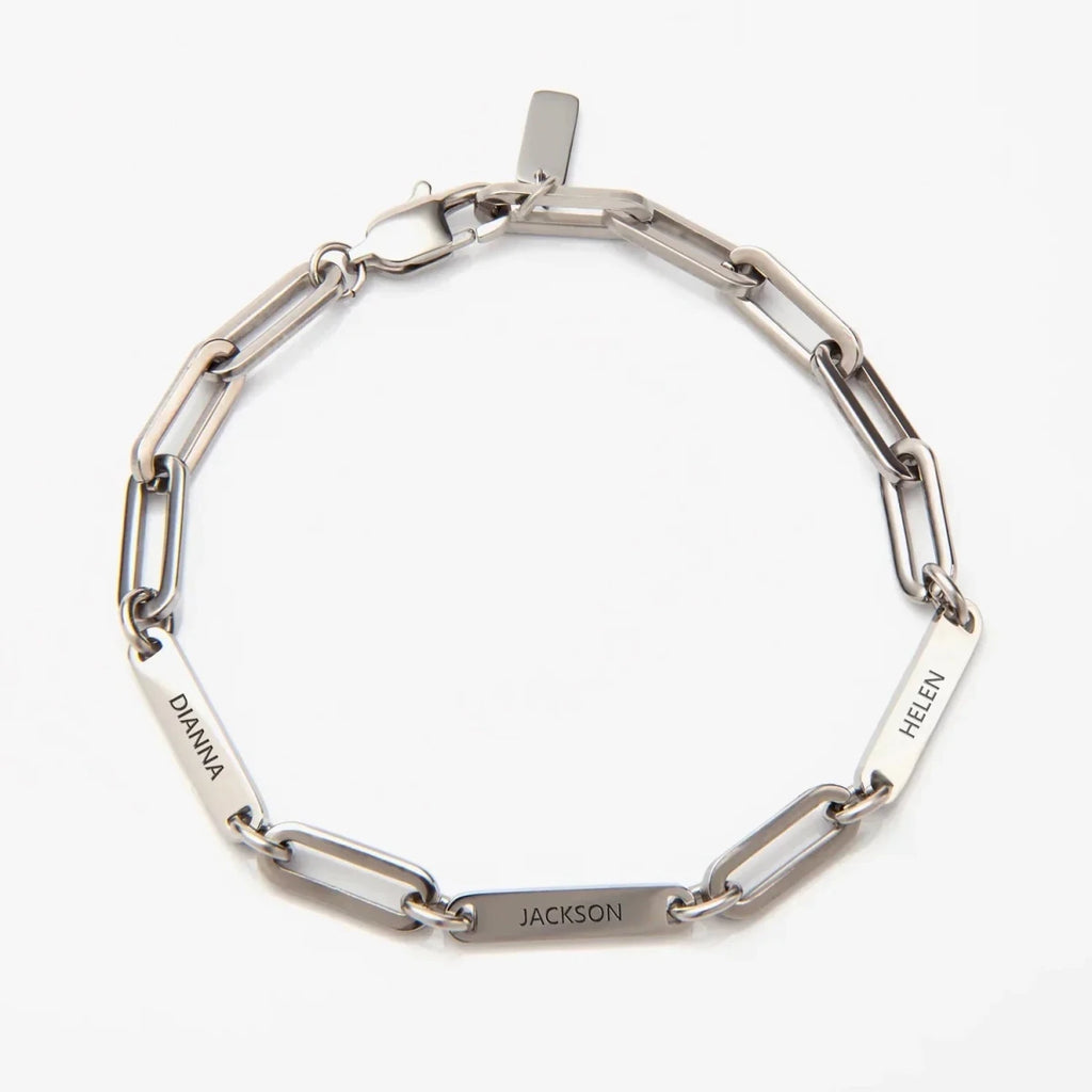 Personalized Name Paperclip Bracelet - Glaxias
