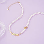Personalized Pearl Necklace for Girls ¨C Name, Initial, Birthstone - Glaxias