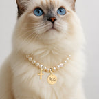 Personalized Pet Name Cross and Pearl Necklace - Glaxias