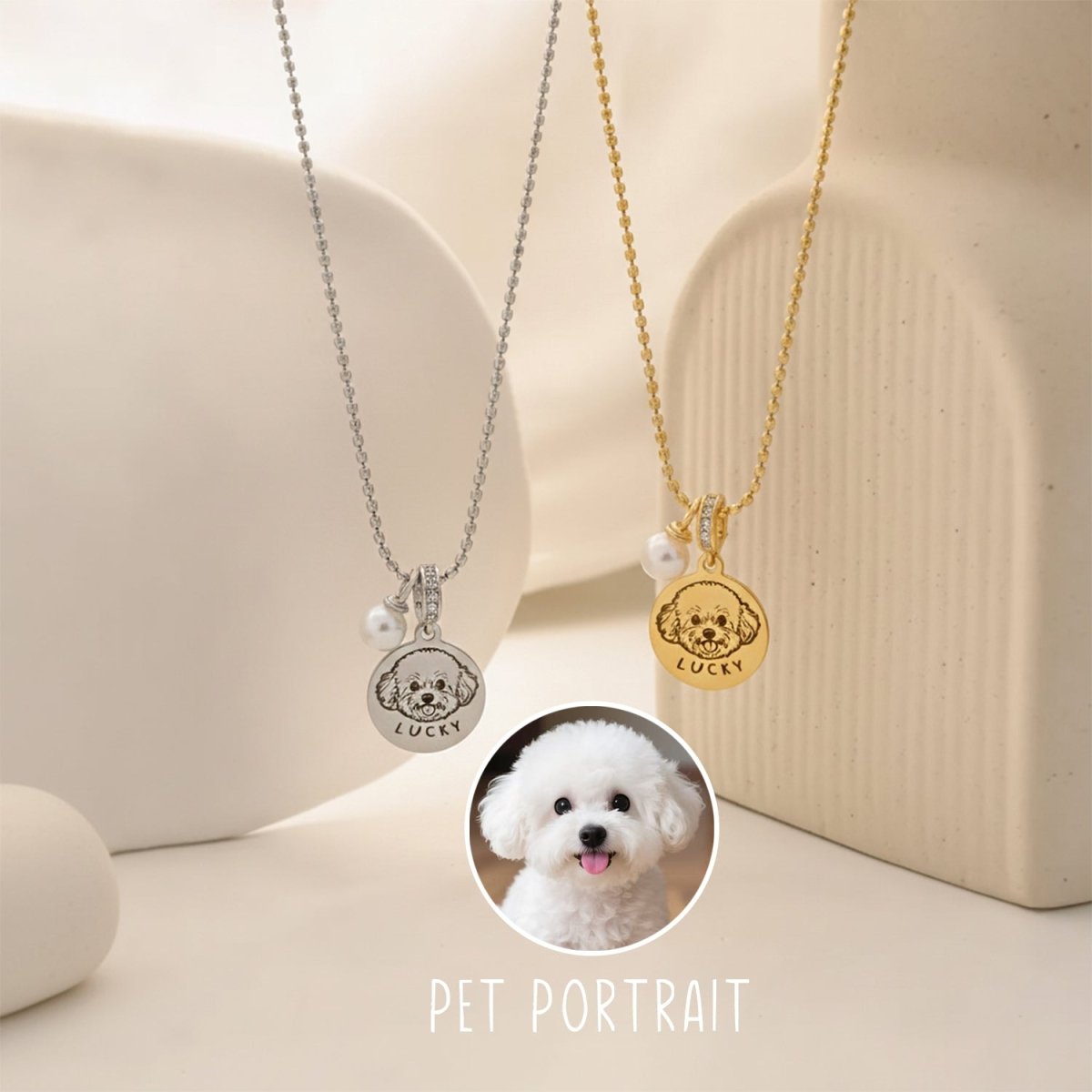 Personalized Pet Photo Name & Birthstone Necklace - Glaxias