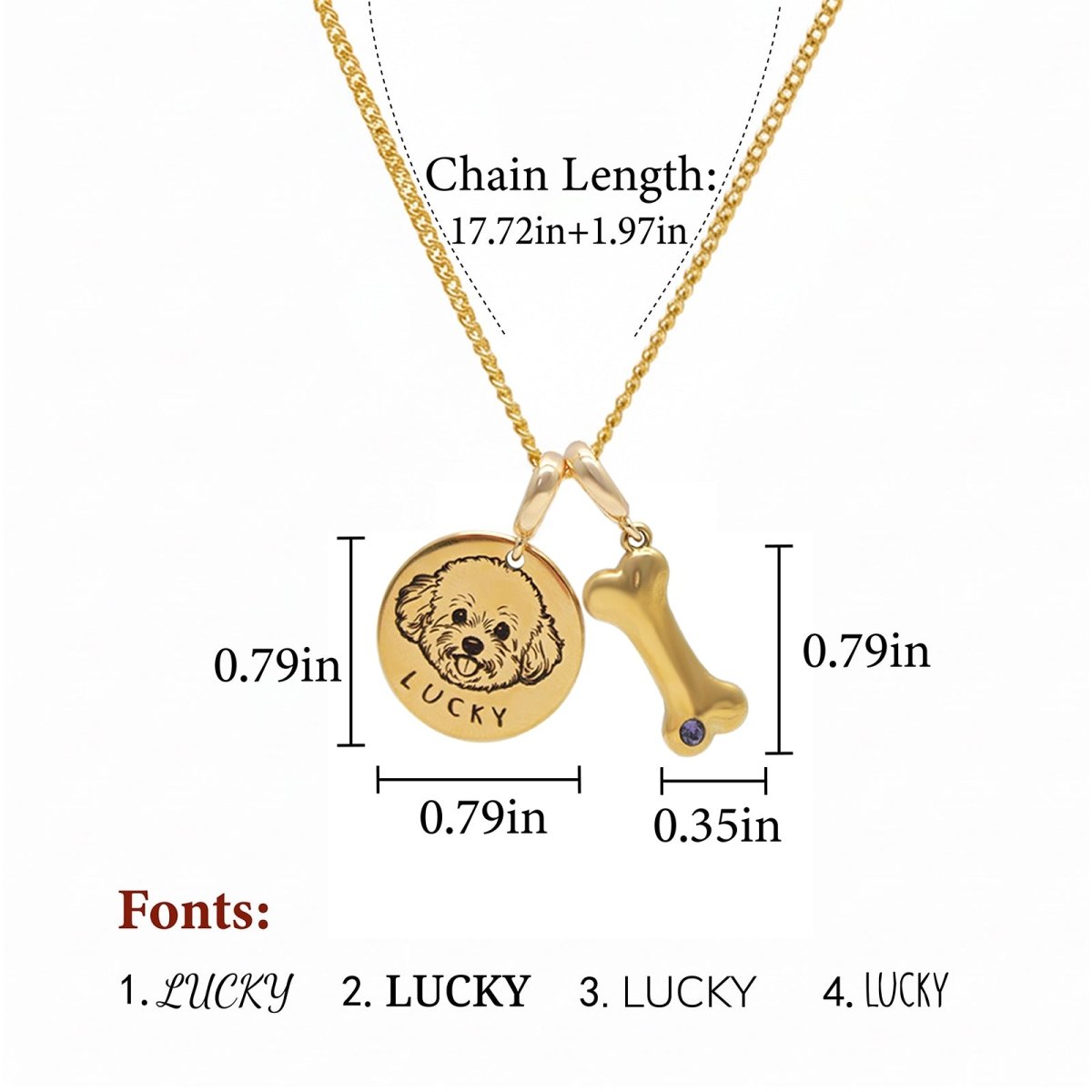 Personalized Pet Photo Name & Birthstone Necklace - Glaxias