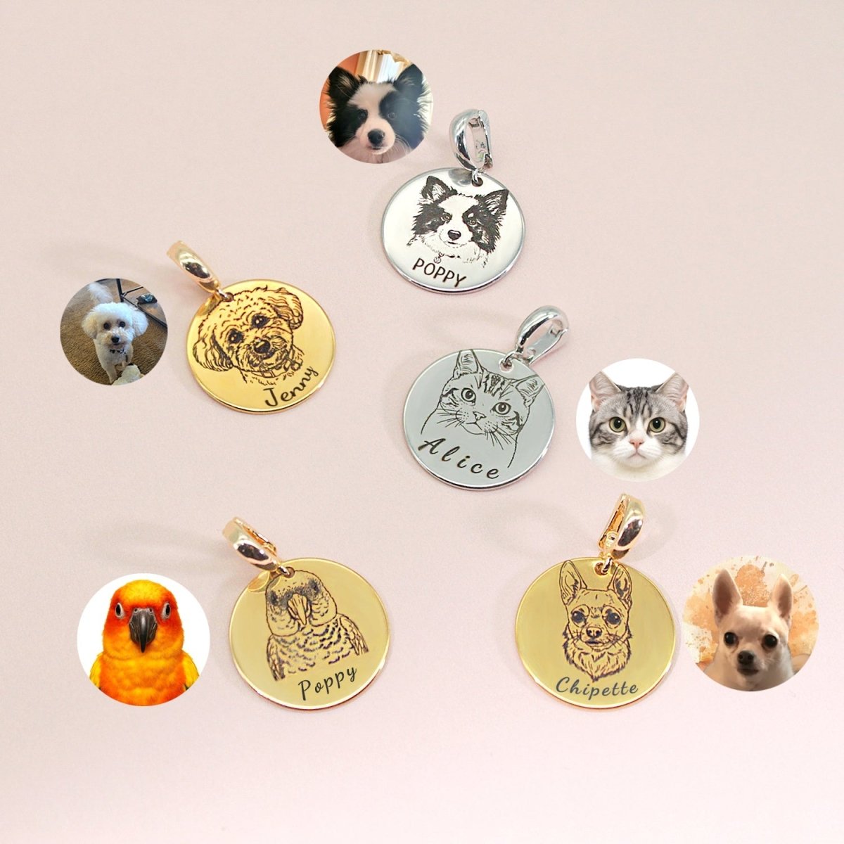 Personalized Pet Photo Name & Birthstone Necklace - Glaxias