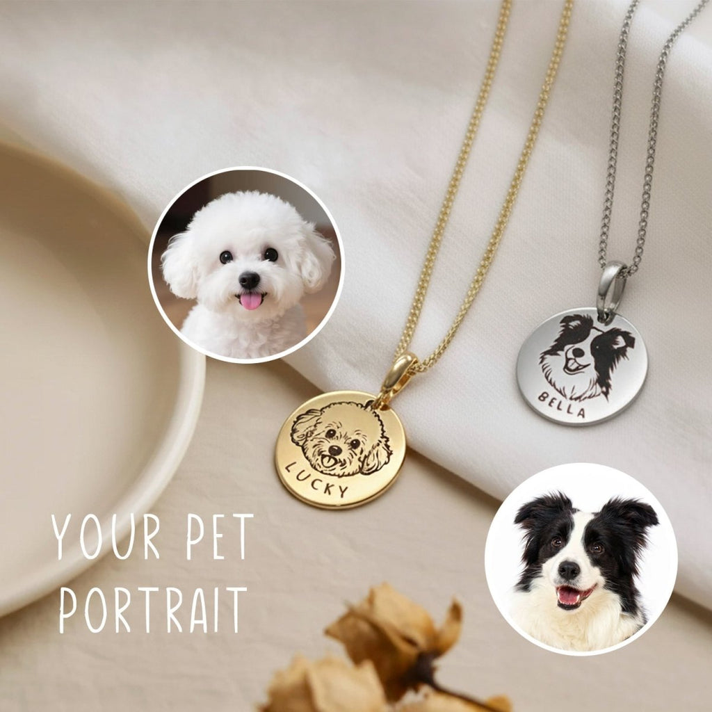 Personalized Pet Photo Name & Birthstone Necklace - Glaxias