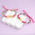 Personalized Rainbow Cord Baby Name Bracelet with Cute Icon - Glaxias