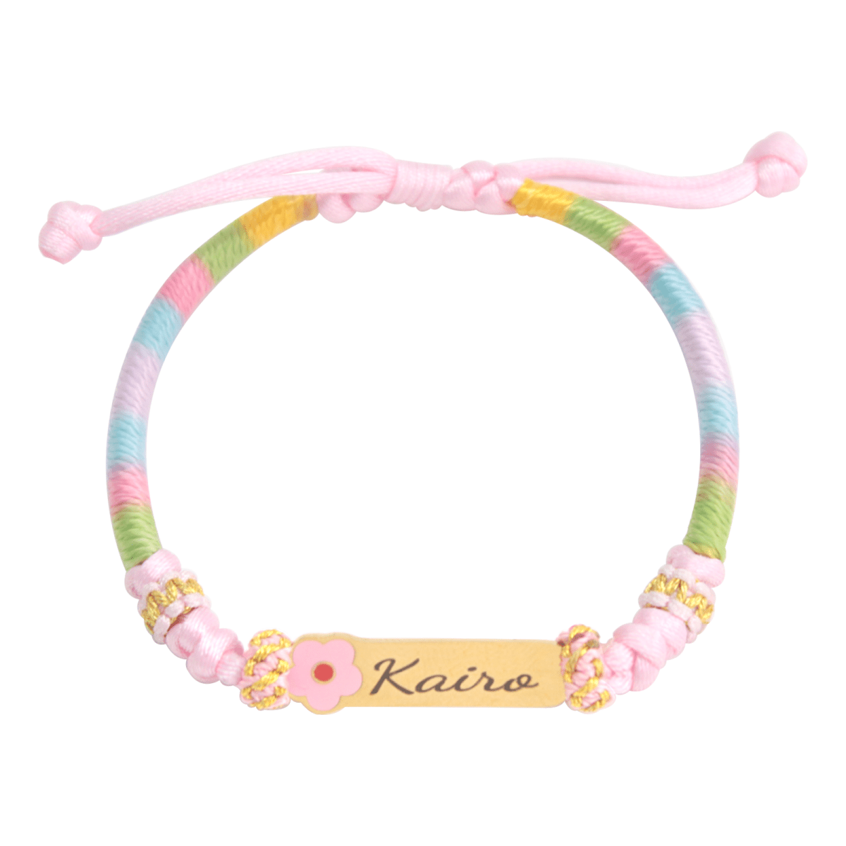 Personalized Rainbow Cord Baby Name Bracelet with Cute Icon - Glaxias