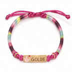 Personalized Rainbow Cord Baby Name Bracelet with Cute Icon - Glaxias
