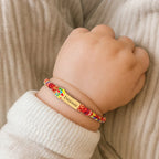 Personalized Rainbow Cord Baby Name Bracelet with Cute Icon - Glaxias