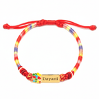 Personalized Rainbow Cord Baby Name Bracelet with Cute Icon - Glaxias