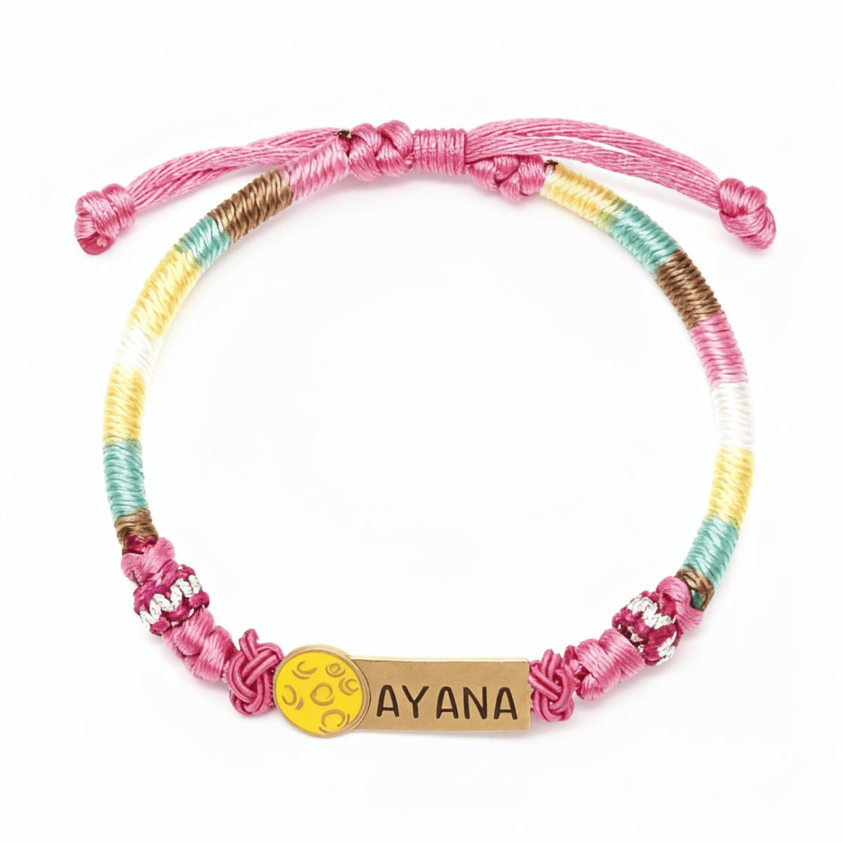 Personalized Rainbow Cord Baby Name Bracelet with Cute Icon - Glaxias